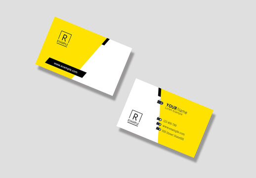 Business Card with Yellow Accent
