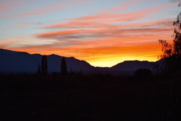 sunset over the mountains