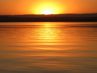sunset over the lake