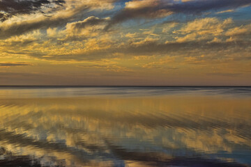 sunset over the lake