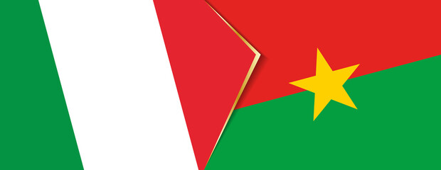 Italy and Burkina Faso flags, two vector flags.