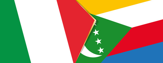 Italy and Comoros flags, two vector flags.