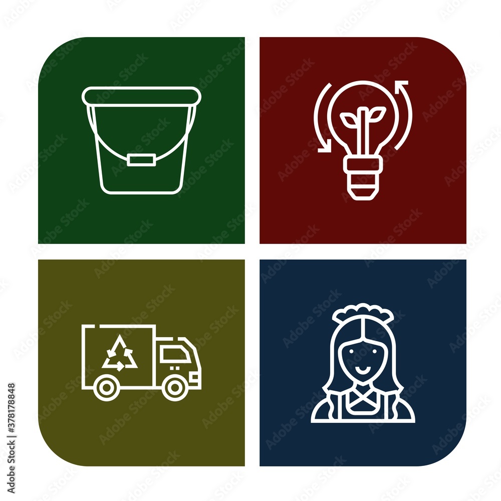 Poster garbage simple icons set