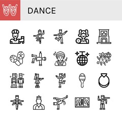 dance simple icons set