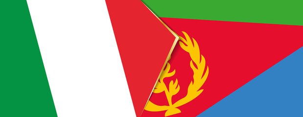 Italy and Eritrea flags, two vector flags.