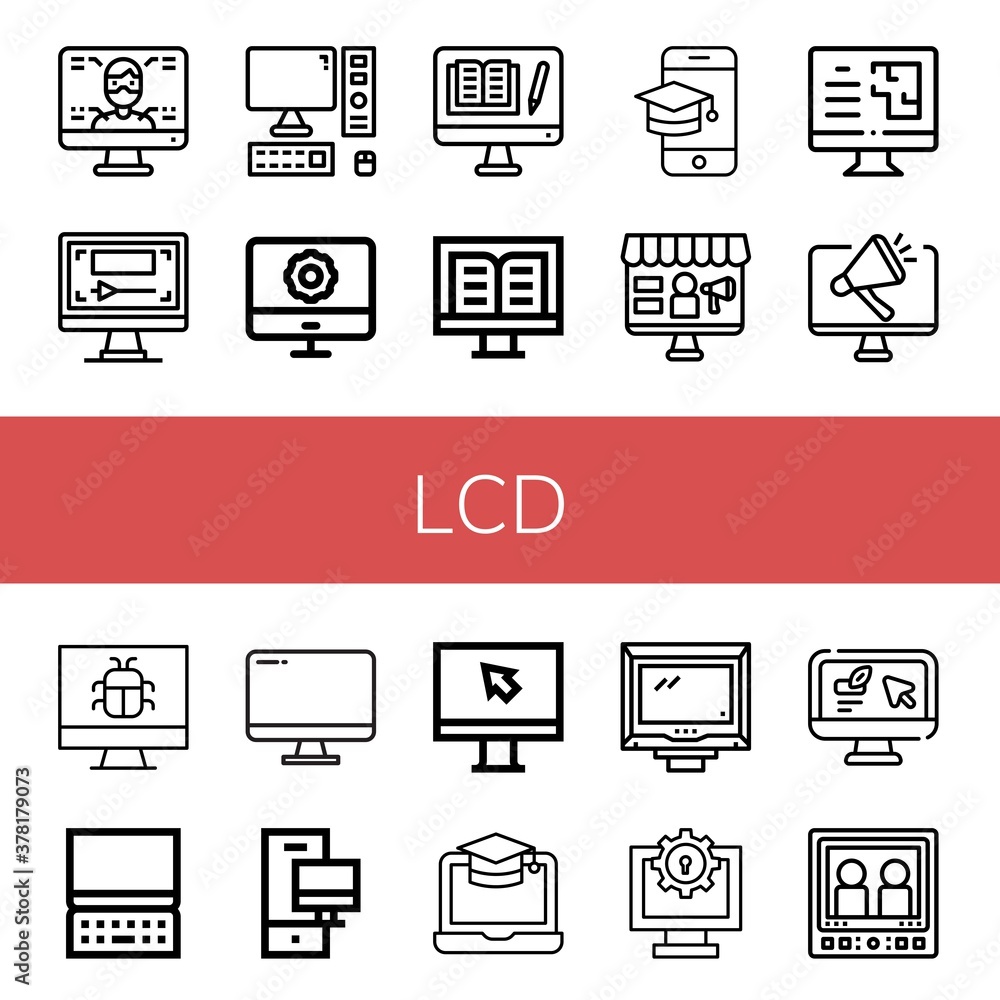 Poster Set of lcd icons