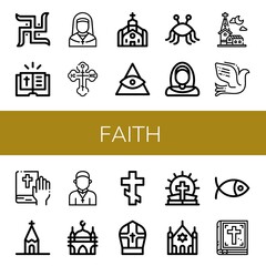 faith simple icons set