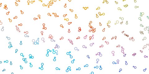 Light Blue, Yellow vector background with woman symbols.