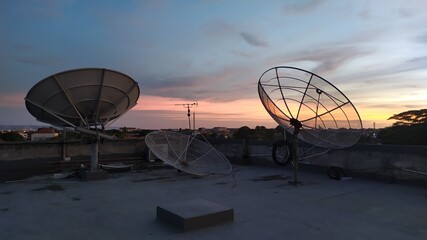 dish at sunset
