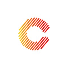 Letter c vector line logo design.Creative line art design.line logo with gradient.Line letter logotype
