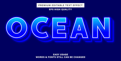 Premium editable text effect ocean