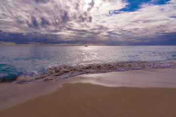 panorama of the island of Sint Maarten island in the Caribbean