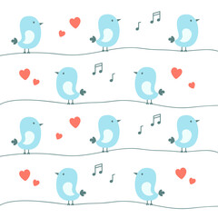 cute birds on a wire pattern