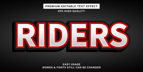 Premium editable text effect riders