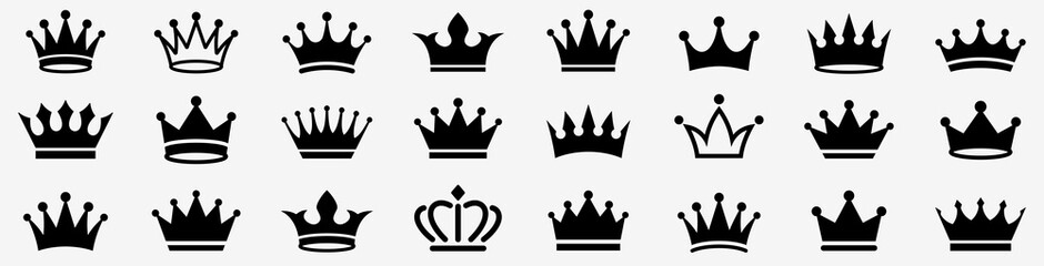 Crown icon set. Crown sign collection. Vector - 378182082