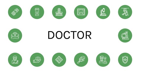 doctor simple icons set