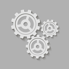 Metal gears. Factory gears vector icon. Mechanical gear. The image of the gear. Machine gear. Cogwheel gear