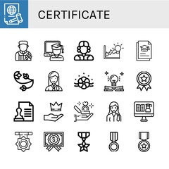 Fototapeta premium certificate icon set