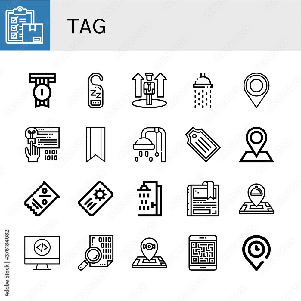 Sticker set of tag icons