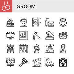 Fototapeta premium Set of groom icons