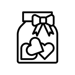 gift box related jar gift box with hearts, ribbon vector in flat style,