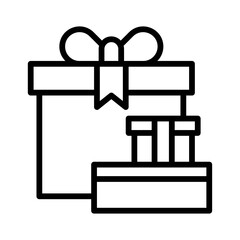 gift box related gift boxes with ribbon and bow vector in lineal style,