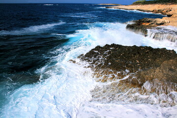 rocks and waves, Cape Kamenjak, Premantura near Pula, Croatia