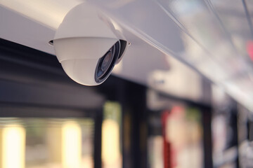 Security camera for surveillance in public transport