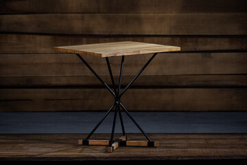 Closeup of a loft-style foldable table