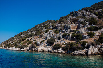 Ancient ruins of the city on the Kekova island, Turkey