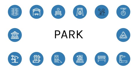 park simple icons set