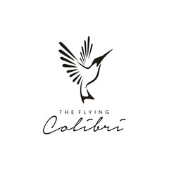Beauty Flapping Wings pf Hummingbird Colibri Bird logo design