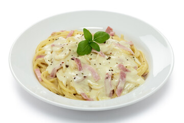 Spaghetti in Schinken-Sahnesauce