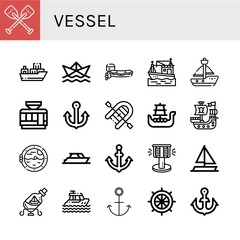 vessel simple icons set