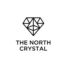 Beauty Line Art Crystal Diamond Gem for elegant luxury jewelry logo design