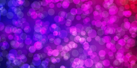 Light Blue, Red vector backdrop with circles. Abstract decorative design in gradient style with bubbles. Pattern for wallpapers, curtains.