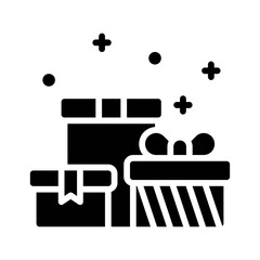 gift box related gift boxes with ribbon, bow and strips vector in solid design,