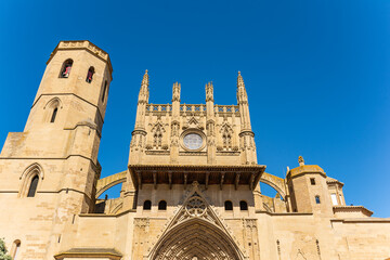 Fototapeta na wymiar Gothic Cathedral of Huesca, Aragon, Spain