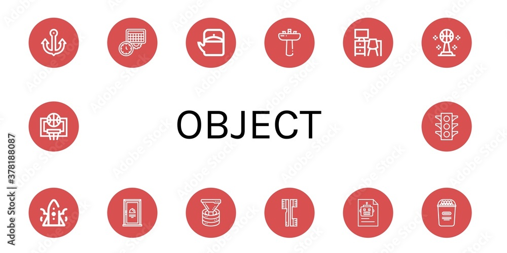 Poster set of object icons