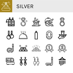 Set of silver icons
