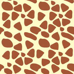 Giraffe fur seamless pattern, tropical animal skin texture.