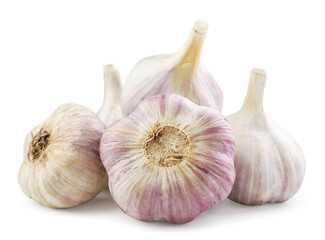 Whole garlic on a white background. Isolated
