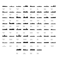 Obraz premium Set of 60 City Silhouettes from Africa ( Fez, Lusaka, East London, Lome, Togo, Kigali, Port Harcourt, Zanzibar, Meknes, Khartoum, Tunis, Marrakech, Morocco, South Africa, Johannesburg )