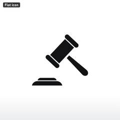 Hammer Judge icon vector . Judge sign