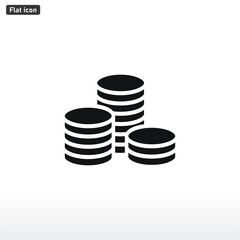Coins icon vector . Money sogn