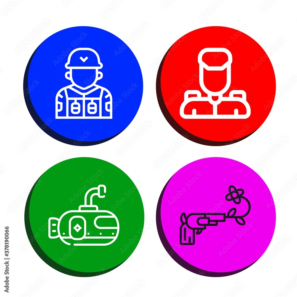 Poster army simple icons set
