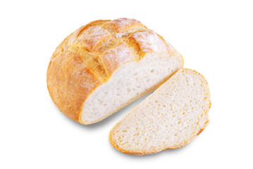 Wheat white bread on a white isolated background