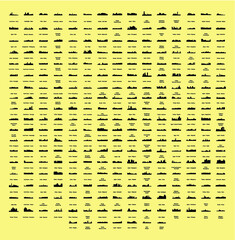 Set of 277 City Silhouette from Asia ( Phnom Penh, Beijing, China, Russia, Turkey, India, Moscow, Japan, Tokyo, Cairo, Egypt, Indonesia, Jakarta, Jerusalem, Pyongyang, North Korea, Seoul, Malaysia )