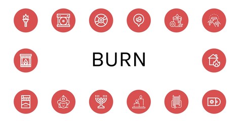 Set of burn icons