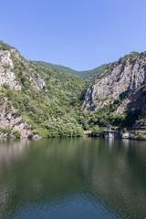 Naklejka na ściany i meble ladscape of Krichim Reservoir at Rhodopes Mountain, Bulgaria